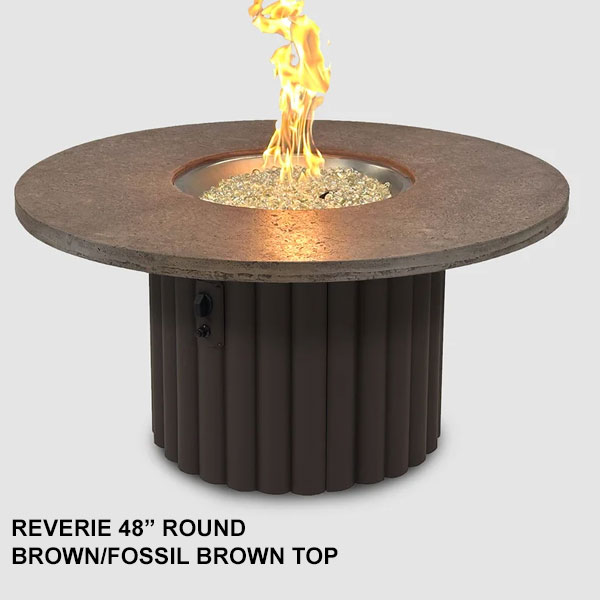 Riverie 48" Relic Grey Top Round Fire Table by Outdoor Great Room - Image 3